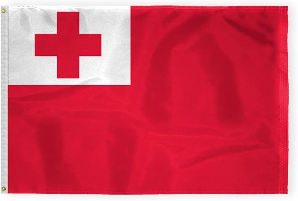 AGAS Tonga Flag 2x3 ft Outdoor 200D Nylon Double Stitched Hem Never Rust Brass Grommets Canvas Header Tongan Flag