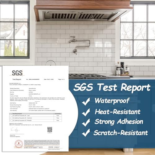 Yipscazo Peel and Stick backsplash 3 x 6 Zoll 3D PVC Composite Wall Tile Stick auf Backsplash Fliese für Küche Bad, Waschküche, Kamin (Polierter Marmor weiß, 100 Stück)