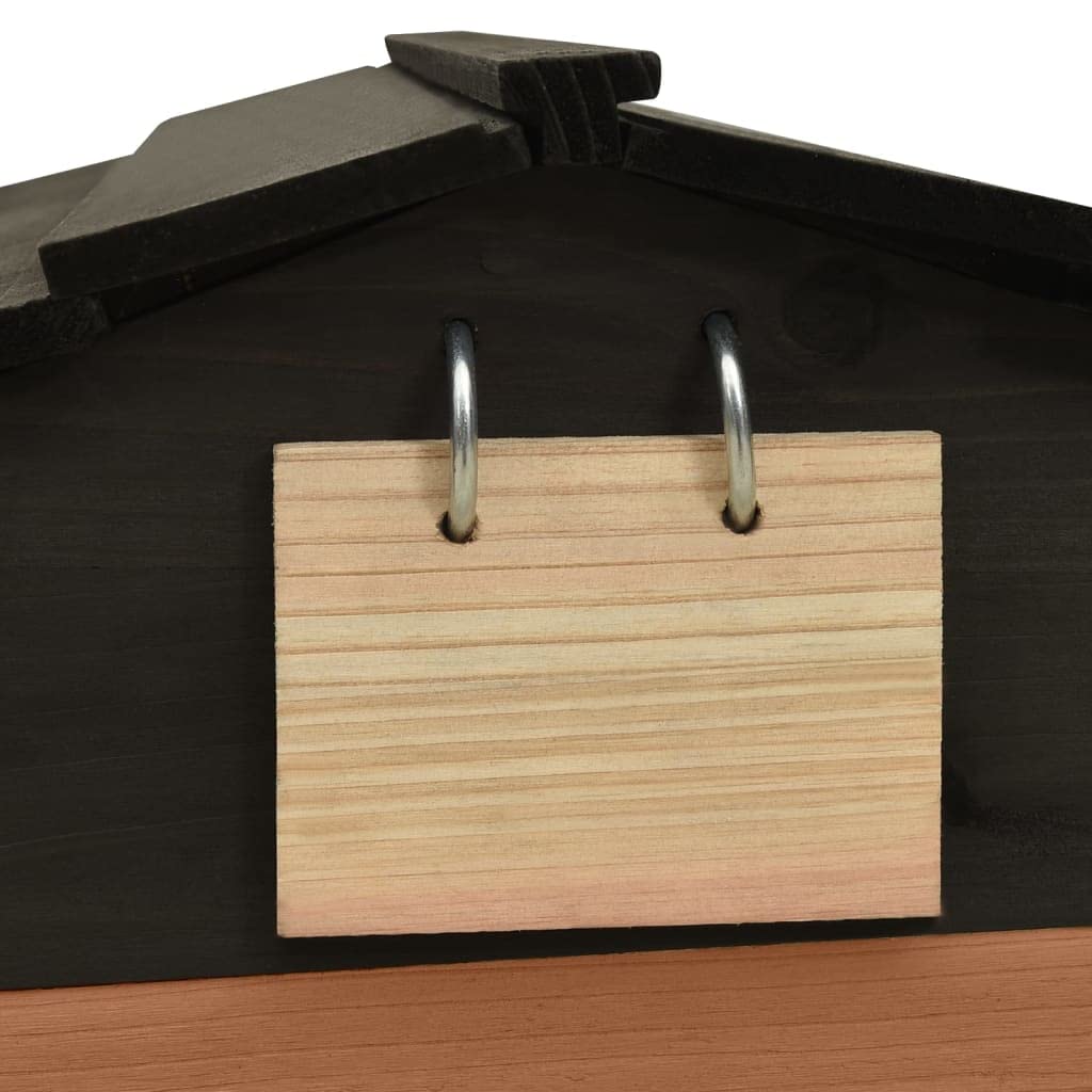 vidaXL Caseta para Cortacésped Robótico Garaje Cabaña Tejado Refugio Cobertizo Maquinaria Jardín Patio Exterior Negro y Marrón 78x74x54 cm WPC