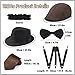 FEYIR 1920s Mens Costume Accessories Fedora Hat Pocket Watch Suspenders Bow Tie Gatsby Cosplay Roaring 20s Outfit for Men