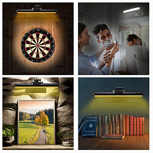 Vigmoj Wireless Led Picture Light With Remote, Rechargeable Battery Painting Light, Dartboard Light Metal Art Lights, 300Lm Brightness Adjustable Highlight Display Lamp For Frame Portrait #TOP2