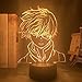 Anime My Hero Academia Shoto Todoroki Face Design Led Night Light Lampada Lampada da tavolo in acrilico Regalo di compleanno per bambini Arredamento camera da letto-16 colori con telecomando