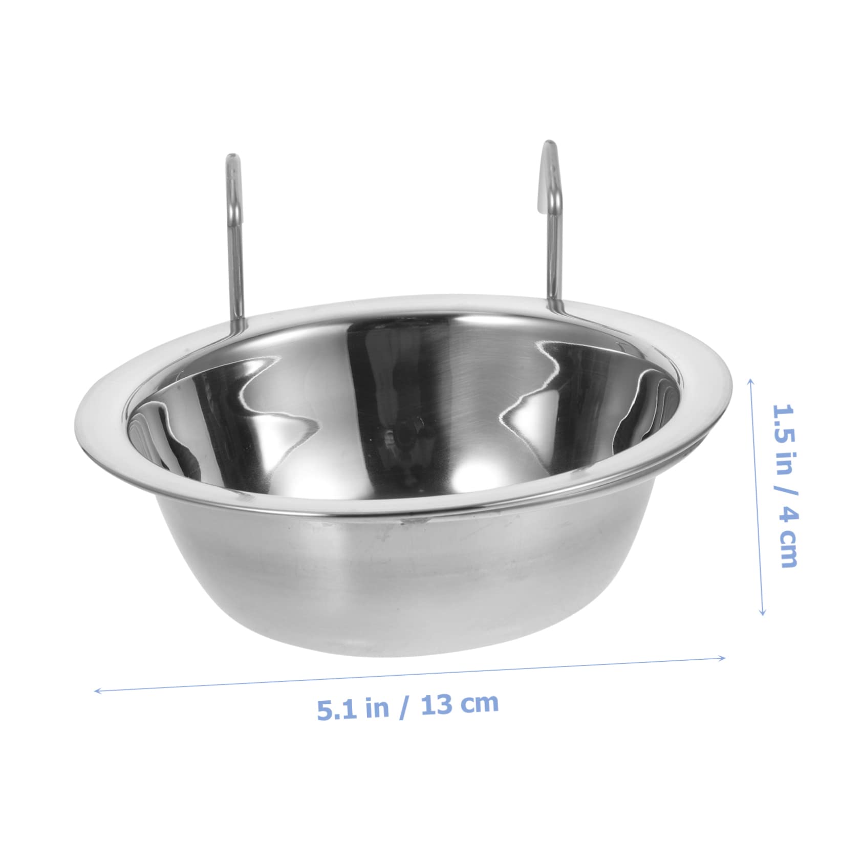 Toddmomy Hanging Stainless Steel Bird Feeder with Hook Versatile Pet Food Bowl for Parrots Rabbits and Animals Easy Installation Durable Design for Indoor and Outdoor Use