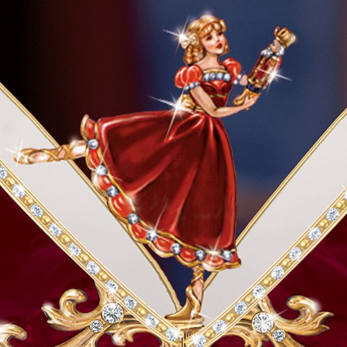 The Bradford Exchange Nutcracker Ballet Musical Egg, Faberge-Style, Heirloom Porcelain with Gold Accents