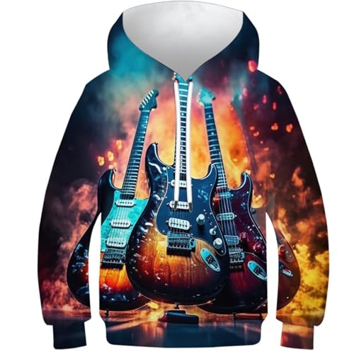 Sweat à capuche enfant Guitaree pull à manches longues musique pour garçons et filles