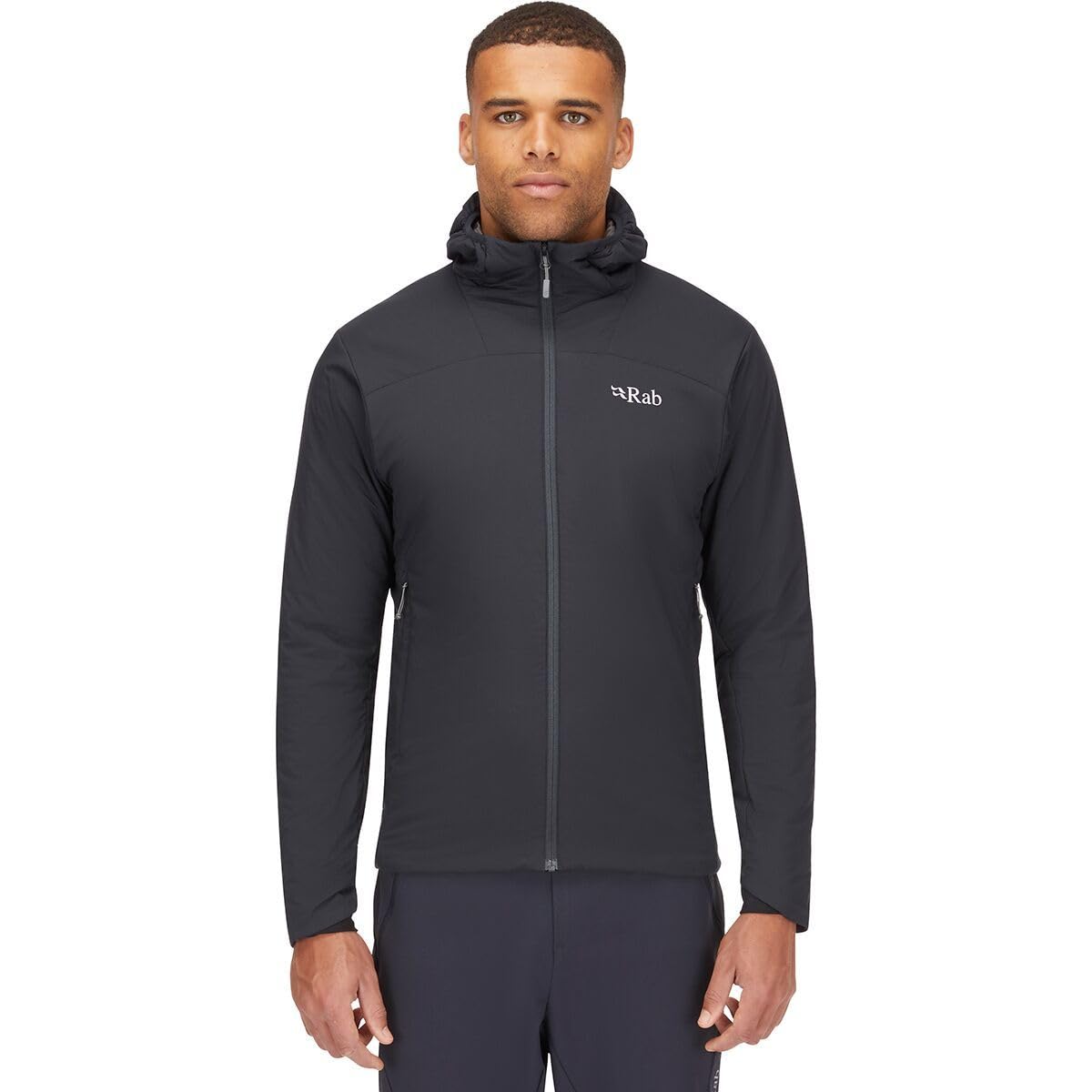 Rab Men's Xenair Alpine Light Hooded Synthetic Insulated Jacket for Trekking & Mountaineering - Ebony (Zinc) - X-Large