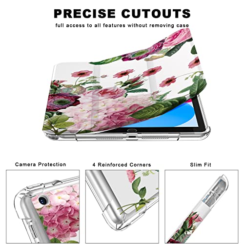 Goodon Ipad 9Th Generation Case 2021/Ipad 8Th Generation 2020/Ipad 7Th Generation 2019 Case With Pencil Holder,Trifold Cover Smart Auto Wake Sleep,Protective Tablet Case 10.2 Inch,Blooming Florals #TOP2