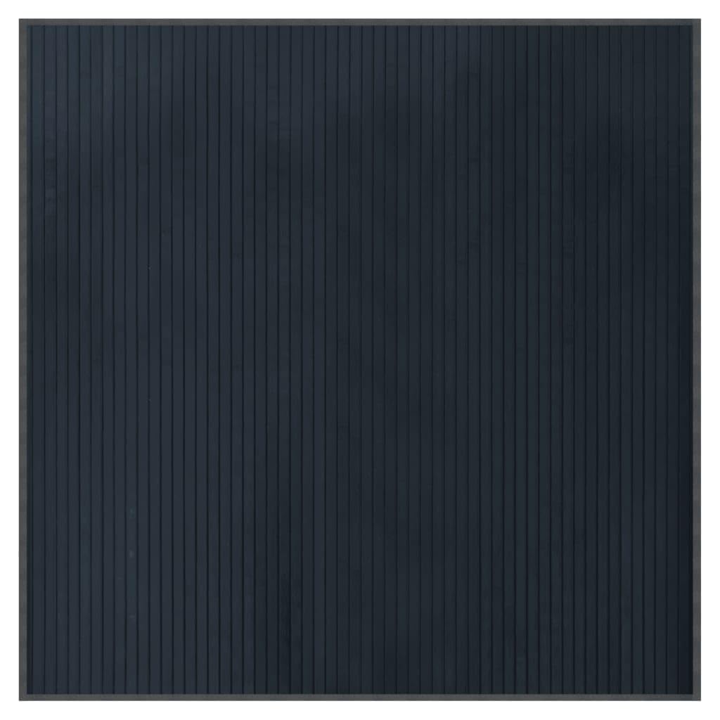 Tapis en bambou carré 100 x 100 cm gris – Tapis antidérapant en bambou naturel pour salon, couloir et salle à manger – Tapis de sol résistant au design neutre