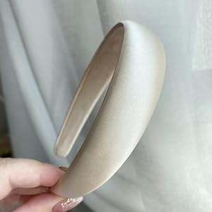 Female Bezel Head Silk Padded Headband for Women Solid Thick Hair Hoop Hairband Cotton Blends Headbands Color M