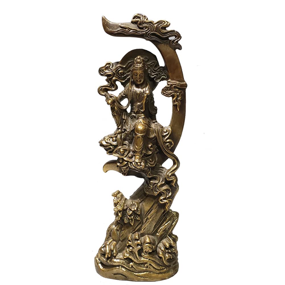 Cadeau croyant zen : offrez une statue de Bouddha décorative en laiton effet laiton antique