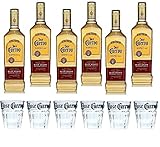 tequila jose cuervo reposado 222 años precio  TEQUILA ESPECIAL REPOSADO DORADO 1 LITRO 6 BOTELLAS CON 6 VASOS
