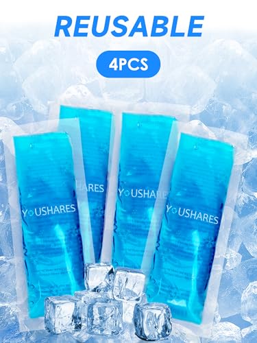 Image of YOUSHARES Ice Packs for Insulin Cooler Travel Case - TSA Approved Medicine Cold Pack for Air Travel, Reusable Mini Freezer Packs Small Diabetic Cooling Flight Ice Bags 4 Packs