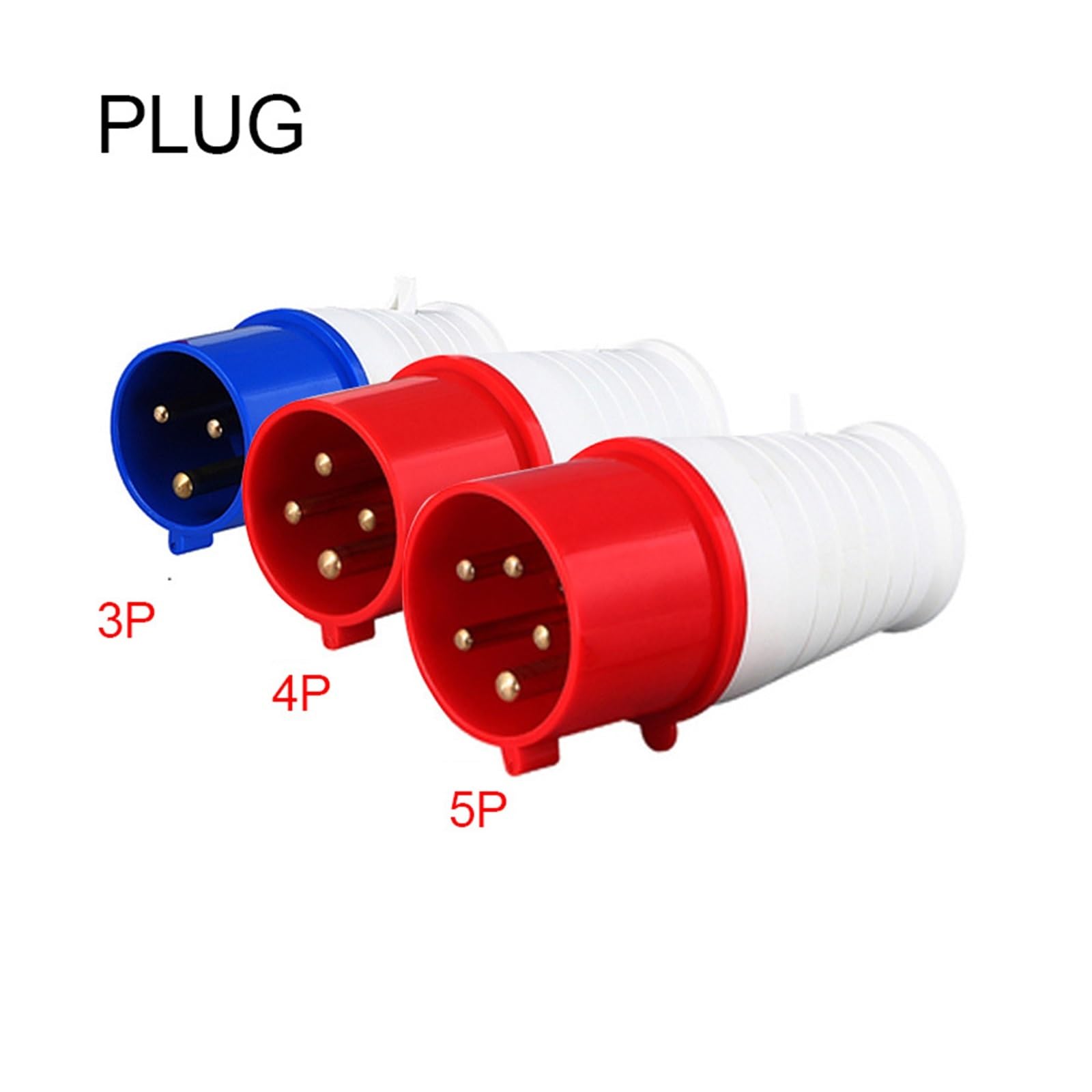 Enchufe industrial de 5 pines, 3 núcleos, 3P/4P/5P, conector eléctrico pared IP44, 16A, 32A, 220V, 380V, 415V, macho/hembra(Plug,16A,4P)