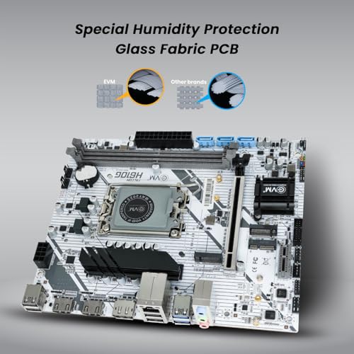 Image of EVM H610 DDR4 Motherboard | LGA1700 Socket | Intel 12th /13th /14th Gen Support | DDR4 Memory | M.2 NVMe | 3 SATA 6Gb /s | USB 3.0 | Gigabit LAN | WiFi Ready | Micro ATX | 3 Year Warranty (EVMH610G)