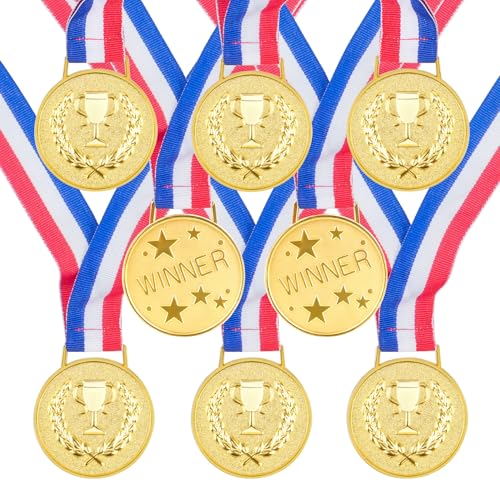 SZSIQI - SZSIQI 8 Stück Medaille Kinder Medaillen Kindergeburtstag, Gewinner Medaillen für Auszeichnungen, Sieger Medallien, Goldmedaillen für Sport, Schule, Party, Preisen Awards