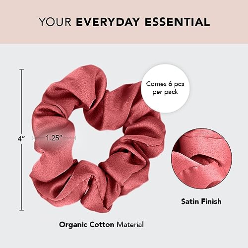 Image of Kitsch Satin Scrunchies for Women - Softer Than Silk Scrunchies | Hair Ties No Damage for Frizz-Free Sleep | Perfect for Day or Night Hair Accessories - Mulberry, 6pcs