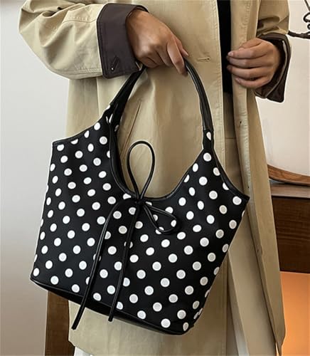 Bolso Tote de Nylon para Mujer con Lunares miniatura 3
