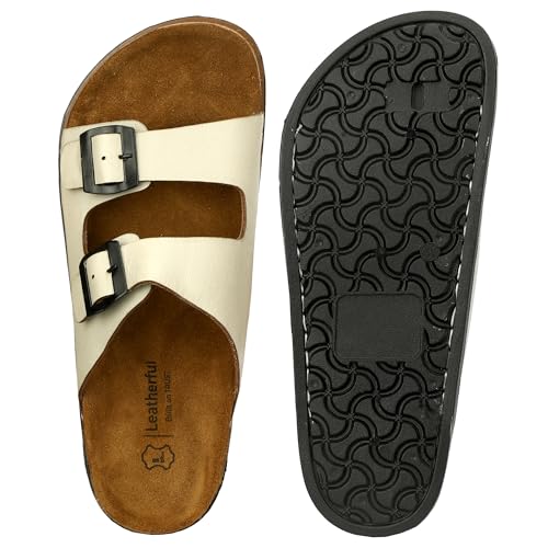 Image of Leatherful Men's premium leather slipper | Genuine Leather upper | Suede Leather Insole | PU sole | Stylish flip flop for men |