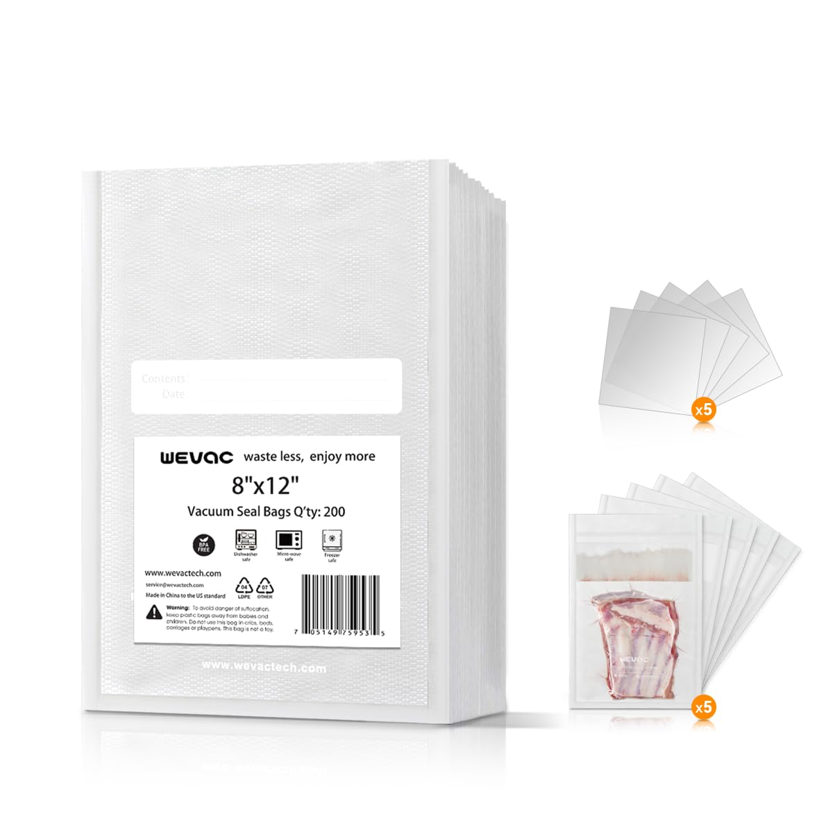 Wevac Precut Vacuum Sealer Bags