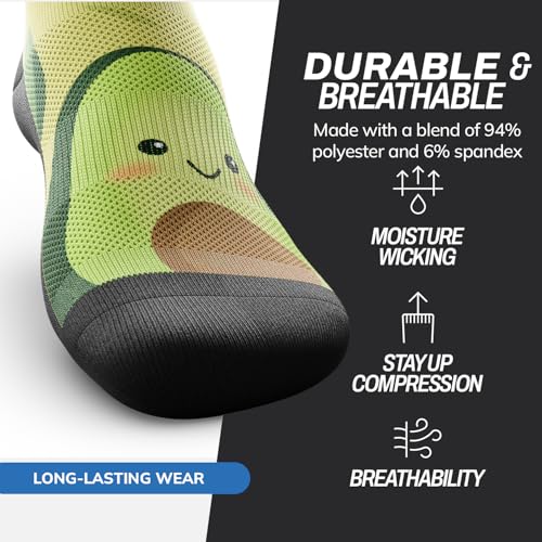 Image of Outway Novelty Crew Socks for Men & Women, Breathable, Moisture-Wicking Athletic Calf Sock with Arch Support