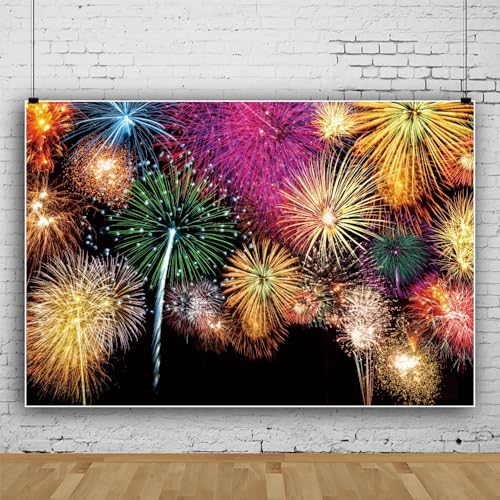 Toile de fond feux d'artifice en vinyle haute définition Leowefowa