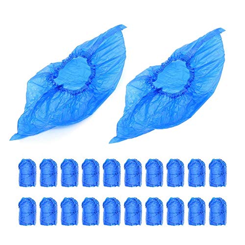 Yuhtech Lot de 200 Pcs Bleu Couvre-chaussures jetables, 36 x 15 cm thumbnail