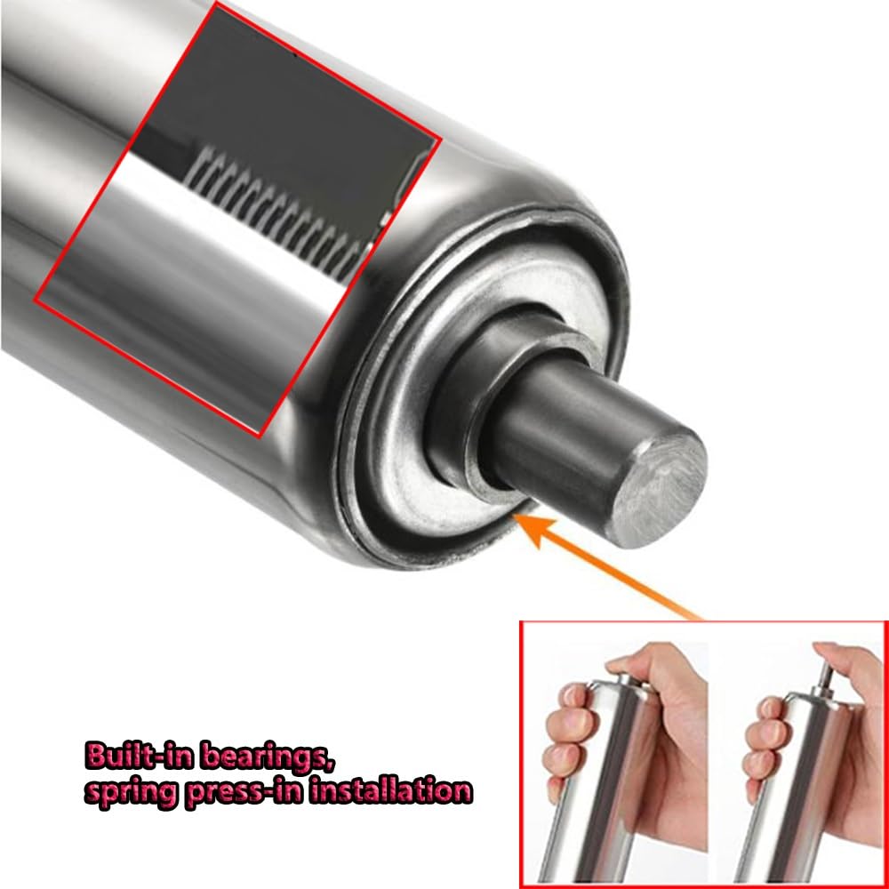 Kommerzielle Schwerkraft-Rollenbahn, nicht motorisierte Gleitrollen für Lager- und Holzbearbeitung, 3,8 cm Durchmesser x 750 mm Länge, 38 mm x 800 mm, 2 Stück