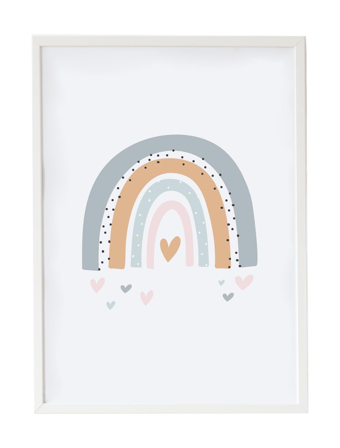 Cuadro infantil arcoiris gris le cadeau de naissance idéal et mixte