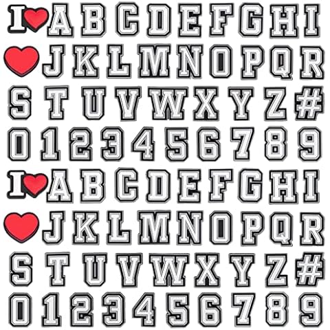74+4 Pcs Letters Numbers Shoe Charms, Double A-Z Letters & 0-9# Numbers Charms for Clogs Wristbands Bracelets,for Men Women Adult Kids Boys Girls Cover