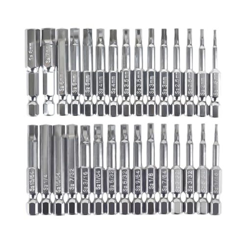 Set di 30 punte professionali in acciaio placcato S 2 con ritenzione per un migliore controllo in spazi ristretti, set cromato