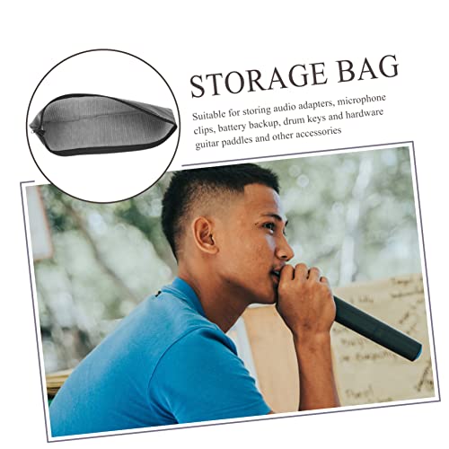 Milisten Leather Bag 8 Pcs Mic Portable Storage Travel Microphones Carry Pouch Bag Leather Black Shockproof Vocal Protector For Carrying Hard With Outdoor Zipper Microphone Case Wireless Microphones #TOP3