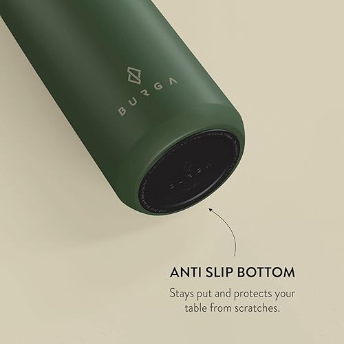 Miniatura 10 de BURGA Botella de agua aislada (17 onzas)  Elegantes botellas de agua de acero inoxidable  Botella de agua de metal duradera que se mantiene caliente