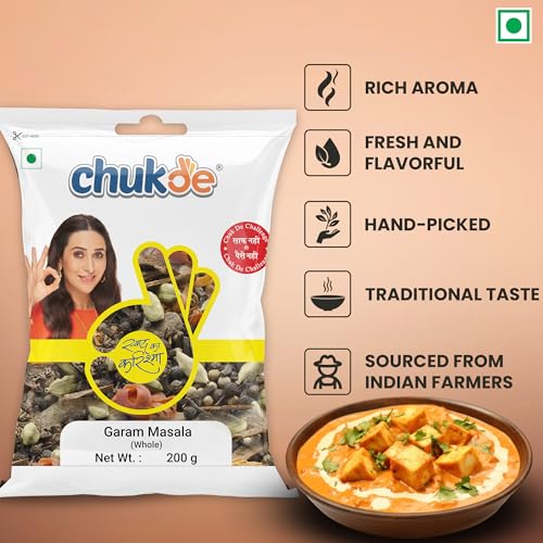 Image of Chukde Garam Masala Whole 200gms | Indian Spice Blend for Rich Flavors | Ideal for Traditional Indian Dishes - Whole Blended Spice Mix