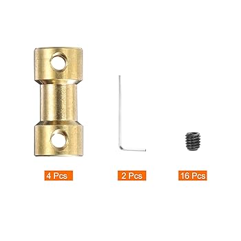 Amazon.co.jp: uxcell 4個セット 3.17mmから4mmの真鍮シャフト