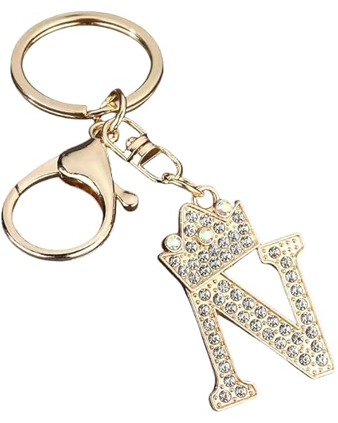 Initial Letter Keychain Gift for Women Girls Cute Backpack Car Key Accessories