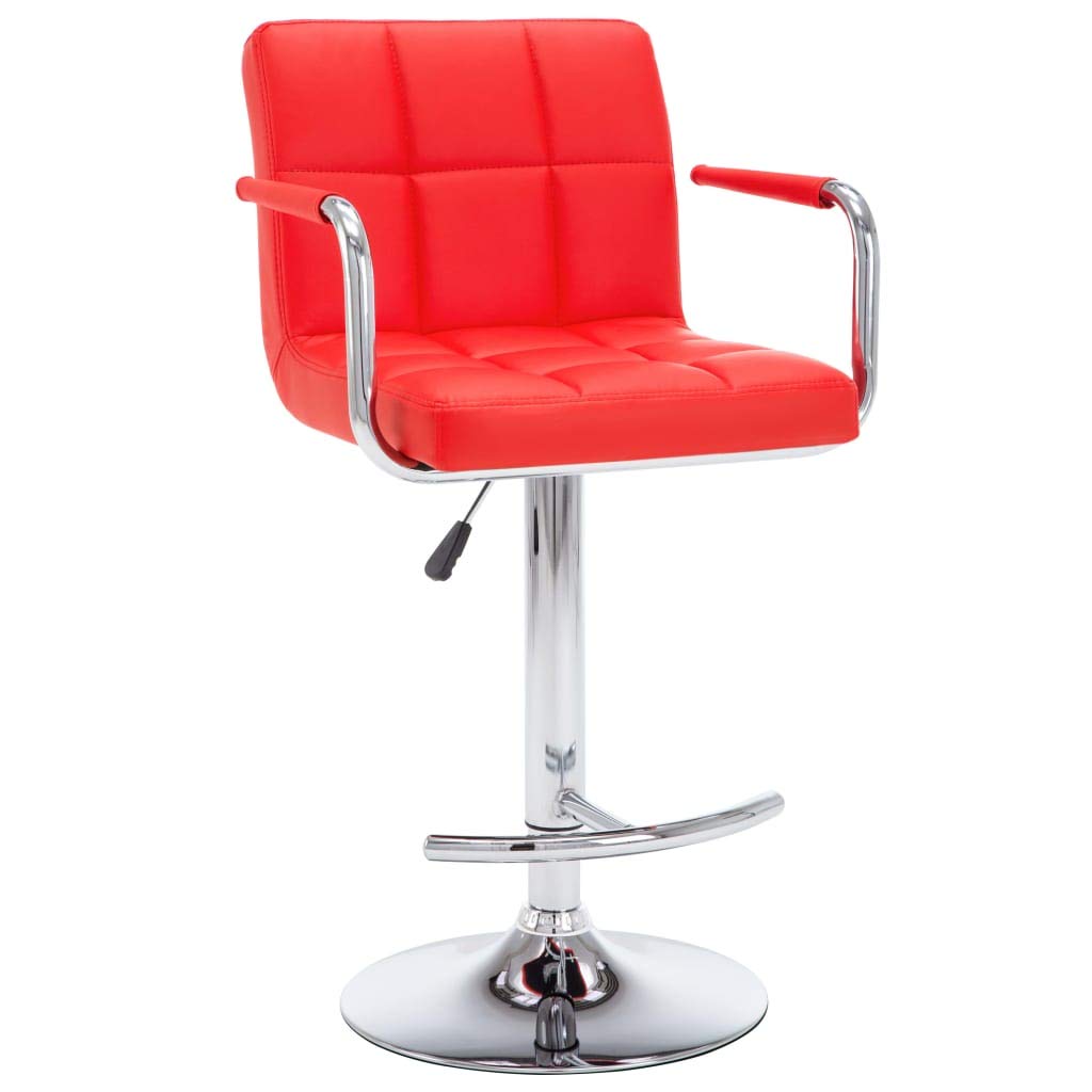 vidaXL Taburetes de Cocina 2 Unidades Cuero sintético Rojo