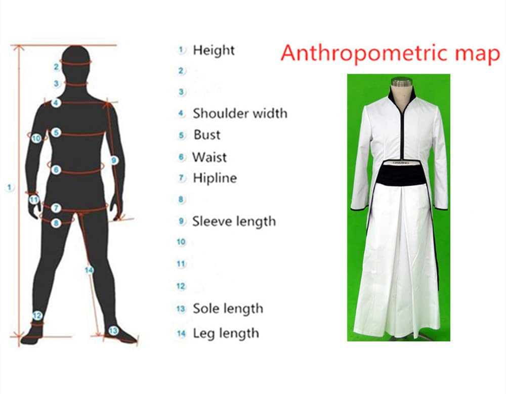 US size Anime Ulquiorra cifer kostium cosplay męski biały kimono garnitur (rozmiar M)