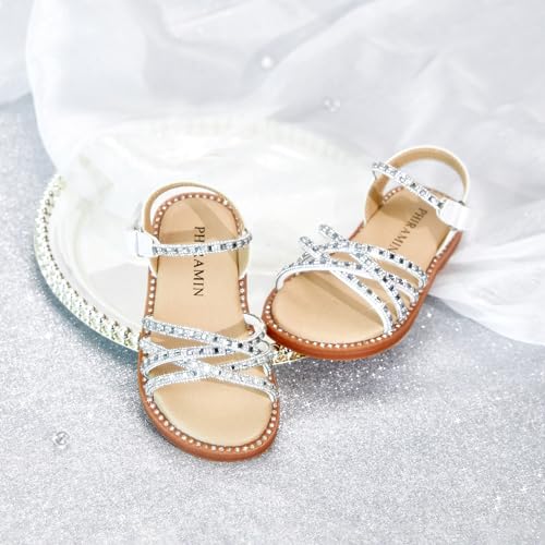 Image of PHIRAMIN Toddler Flower Girl Sandals - Girl Dress Shoes Toddler Little Kid Wedding Party