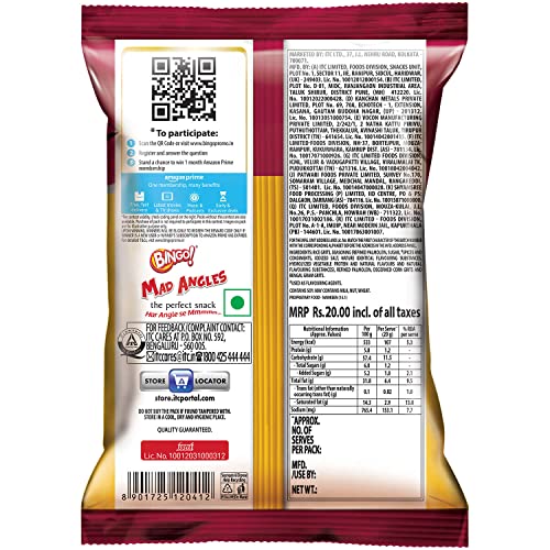 Bingo! Mad Angles Achaari Masti, 66g/72g/80g Pack, Crunchy Triangle