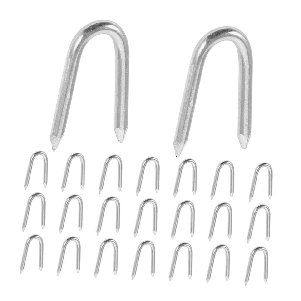 Amosfun 200piezas Clavos Forma Para Grapas Para Alambre Fijación De Metal Accesorios Para Malla De Alambre Uso Jardín