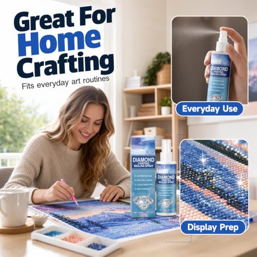 Image of Diamond Painting Sealer Spray 100ml, Quick Dry Diamond Art Sealer with Clear Finish, Quick-Drying Diamond Art Sealer