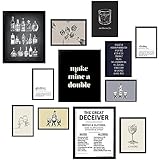 97 Decor Bar Cart Accessories and Decor - Bar Decor for Home, Home Bar Wall Decor, Vintage Bar Pictures Bar Decorations, Eclectic Whiskey Posters for Men, Drink Prints for College Dorm (UNFRAMED)