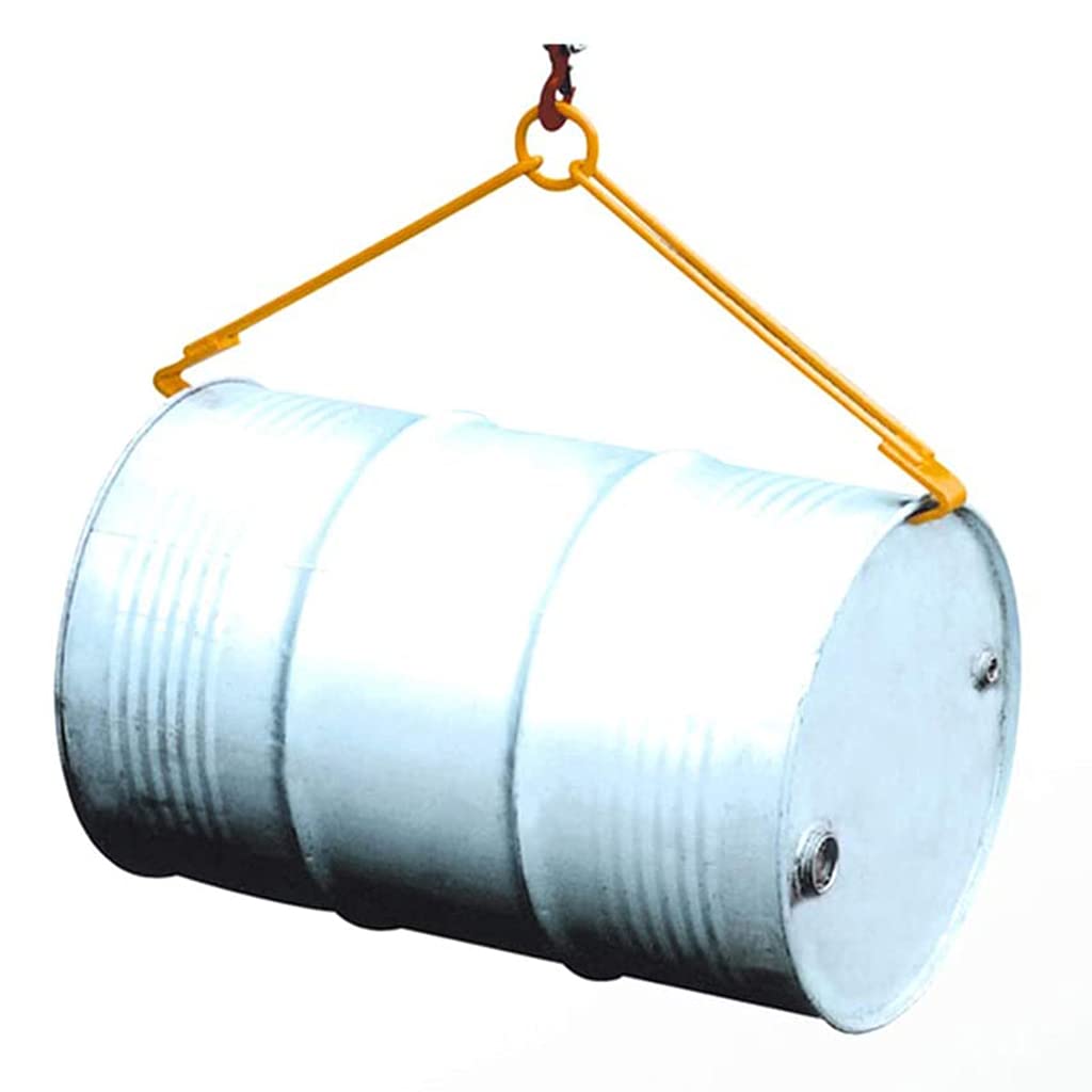 Fasshebeklemme aus legiertem Stahl, vertikaler Fassheber-Hakenspreizer, Metallklemme for Ölfässer, industrieller Fasshaken, 1000 lb Kapazität, for 30-55 Gallonen-Fässer(D)