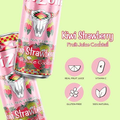 Image of AriZona Kiwi Strawberry | Fruit Juice Cocktail | 22 Fl Oz (Pack of 12)