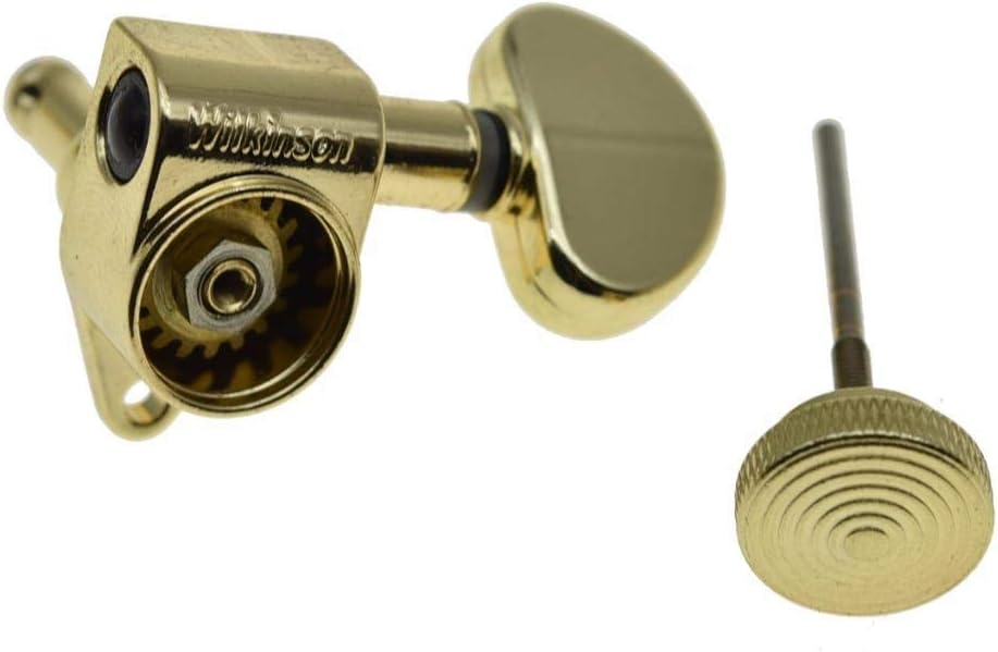 Wilkinson Locking Tuners 3x3 Full Size Locking Guitar Tuners Tuning Keys Pegs Guitar Machine Heads for Les Paul or Acoustic Guitars Gold