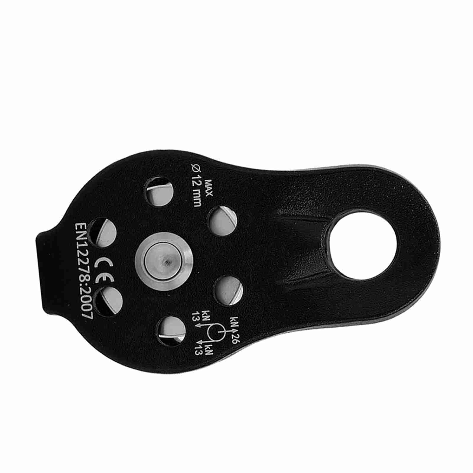 Bloc De Poulie à Corde Pivotante Simple En Alliage D'aluminium Robuste 26KN Pour L'escalade, Finement Poli Avec Rotation Douce, Adapté à Une Corde De 12 Mm (ORANGE