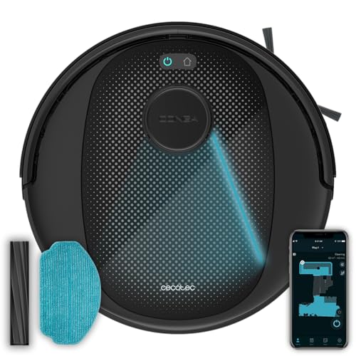 Cecotec Robot Aspirador y Friegasuelos Conga 7690 Immortal MAX M. 5000Pa, Tecnología de Navegación Láser, Autonomía 220mins, Cepillo Central Silicona, Mopa de Fregado, 1 Cepillo Lateral, Control App Cecotec Robot Aspirador y Friegasuelos Conga 7690 Immortal MAX M. 5000Pa, Tecnología de Navegación Láser, Autonomía 220mins, Cepillo Central Silicona, Mopa de Fregado, 1 Cepillo Lateral, Control App