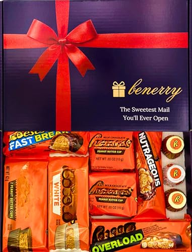 Luxury Chocolate Letterbox Gift 10 American Peanut Assorted Chocolates Gift for Birthdays Fathers Day Mothers Day Christmas Thank You Him Her Kids