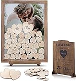 GLM Premium Wedding Guest Book Alternative with Welcome Sign and 85 Hearts - A Perfect Piece to Rustic Wedding Decorations for Ceremony Outside, An Alternative for Your Guest Book Wedding Reception!