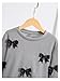 GORGLITTER Girl's Cute Skirt Set 2 Piece Bow Sweatshirt Lightweight Pleated A-Line Skirt Sets Fashion Going Out Outfits Grey 11 Years
